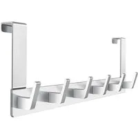 Refined Living Türhaken Türgarderobe zum Einhängen mit 6 Haken, ohne Bohren, Rostfrei, für Flur, Bad und Küche, Tür, Schlafzimmer, (Hakenleiste Bad, Türgarderobe, Ohne Bohren Türhaken, Platzsparende Türhaken, Türhaken zum Einhängen, 1-St., Arbeitszim