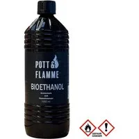 Pott & Flamme Bioethanol, Pott & Flamme Bioethanol 1 L Tischfeuer Wandkamin Garten Deko Terrasse
