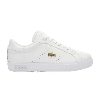 Lacoste - "Powercourt 2.0" Sneaker für Damen, Leder (Weiß/Gold)