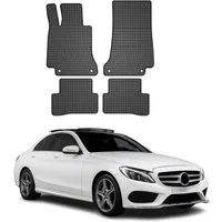 OMAC Auto-Fußmatten für Mercedes C Klasse W205 2014-2021 Schwarz 4 tlg (4 St), für Mercedes C Klasse W205 2014-2021 Mercedes C Klasse W205 2014-2021, Antirutsch,Wasserfest,Einfache Installation