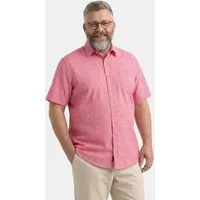 Men Plus Kurzarmhemd Hemd Halbarm Kentkragen Leinenoptik Comfort Fit