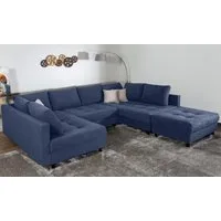 COLLECTION AB Wohnlandschaft Toni U-Form, B: 298 cm, Set: Sofa & Hocker, 3 Zierkissen, Federkern