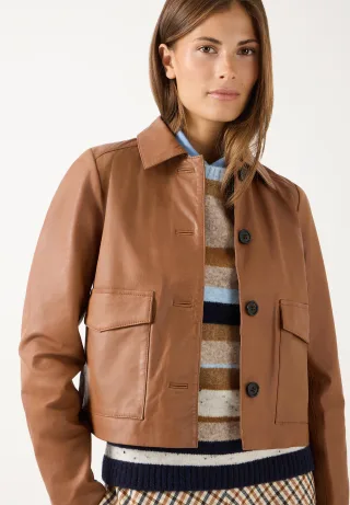 MORE & MORE - Lederjacke orange - Gr. - 38