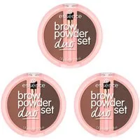 Essence Augenbrauen-Puder BROW POWDER DUO SET, 3-tlg., natürliche Definition der Augenbrauen, präzise Anwendung, verblendbar.