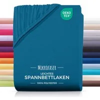 Carpe Sonno Spannbettlaken 90x200 100x200 140x200 160x200 180x200 200x200 Mikrofaser Polyester, Mikrofaser, Gummizug: rundum, (1 Stück), Weiches Spannbetttuch Bügelfrei & Pflegeleicht, 90x200 Petrol