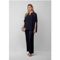 s.Oliver BLACK LABEL Kurzarmbluse – Transparente Poncho-Bluse aus Chiffon