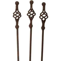 Deko-Impression Rankgitter Set 3 Gartenstäbe Rankstab Rosenstab gedreht Eisen Rost 150 cm, 3 St.