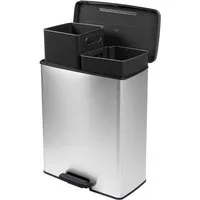 Curver Mülleimer DECO Bin SLIM DUO mit Pedal metallic 254619