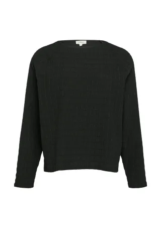 s.Oliver Red Label - Jersey-Shirt mit Strukturmuster schwarz - Gr. - 38