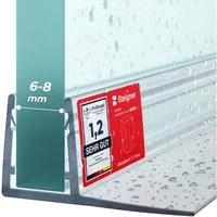 STEIGNER Duschdichtung Duschtürdichtung gerade UK02 30 cm (1 Stk) Transparent 6-8 mm, L: 30 cm, (1 Stück Packung, Einzeldichtung), Dichtung gerade für Eckeinstieg Dusche oder Fünfeckdusche mit Duschtür