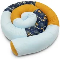 Amilian Nestchenschlange Bettschlange 210cm - Seitenschläferkissen - Nestschlangen, (Schlafkissen - Seitenschläferkissen - Randschutz), Nestchen - Bettumrandung als Kopfschutz - Kantenschutz für Babybett