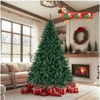 LALAHO Künstlicher Weihnachtsbaum, 210cm mit 850 Spitzen PVC, Tannenbaum mit ständer, Grün
