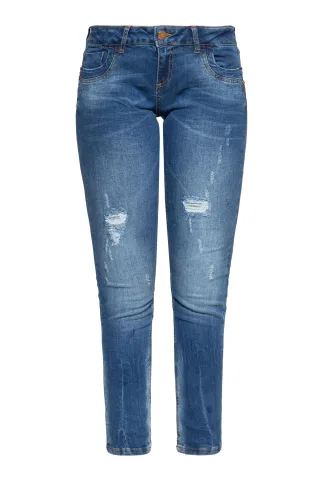 Amor, Truth & Trust Damen 5-Pocket Jeans im femininen Slim Fit Leoni Mid