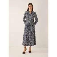 MORE&MORE Blusenkleid langes Hemdblusenkleid mit Tupfenprint