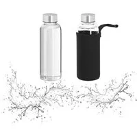 relaxdays Trinkflasche Glas 360ml, 2er Pack
