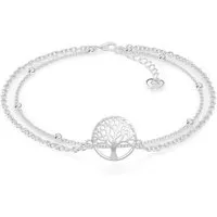SERASAR Fußkette Fußkettchen aus Sterlingsilber [Life] (Classic, elegant, casual, 1-tlg), Women's Life Anklet in 925 Sterling Silver with 18k Gold Plating