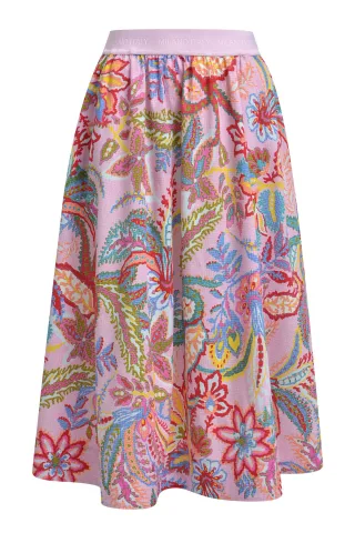 Milano Italy - midi skirt elastic wb rosã© print - Gr. - 36