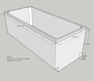 Neuesbad Wannenträger für Kaldewei PURO Nr.684 160x70 Abl.seitl./re SW11214