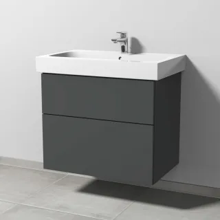 Sanipa 3way Waschtischunterbau zu Geberit iCon Waschtisch mit 2 Auszügen, Anthrazit-Matt SM65122