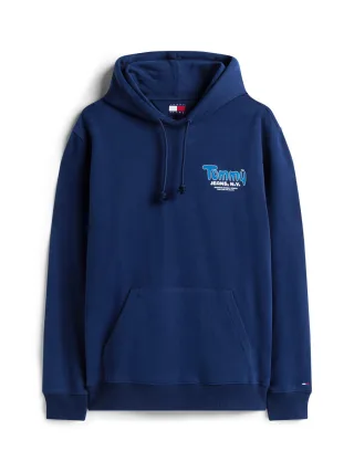 Tommy Jeans - Hoodie aus Terry mit Logo blau - Gr. - M