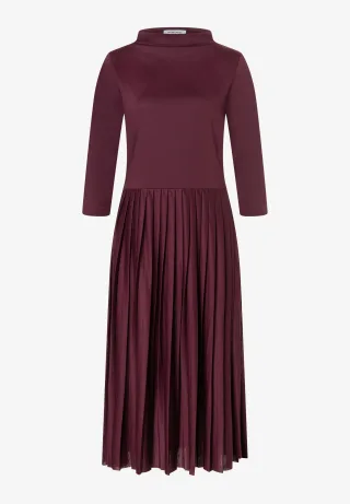 MORE & MORE - Jerseykleid mit Plisseefalten rot - Gr. - 38