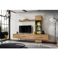 ASM-Moebel Wohnwand Wohnwand RISE mit Led Beleuchtung und Push - Click System