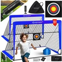 KESSER Fußballtor Set mit Tragetasche, Heringen, Zielscheibe, Hütchen & Pumpe, Pop-Up Tor mit Anti-Rutschfüßen – ideal für Training & Freizeitspiele