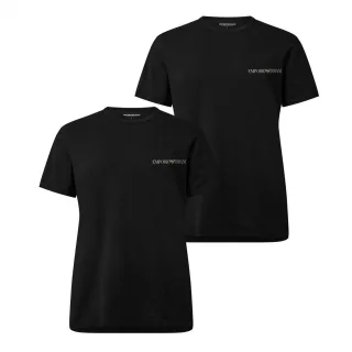 Emporio Armani EA7 - T-Shirt für Herren, Rundhalsausschnitt (2er-Pack) (Schwarz)