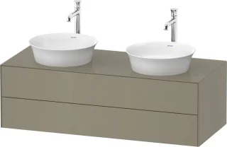 Duravit White Tulip Konsolenwaschtischunterbau wandhängend Stein Grau Hochglanz 1300x550x408 mm - WT WT4988BH2H20010
