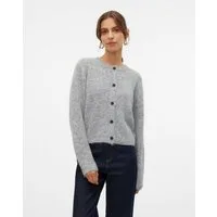 Vero Moda Strickjacke VMNOVAH LS O-NECK BUTTON CARDI GA NOOS Materialmix, regular fit