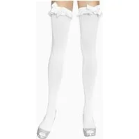 Leg Avenue Overknees Weiße Strümpfe mit weißer Schleife Verspieltes Accessoire für den betörenden Auftritt