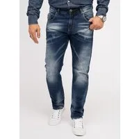 Indumentum Regular-fit-Jeans Herren Jeans Stonewashed Dunkelblau IR-503