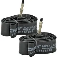 FISCHER Fahrrad Fahrradschlauch 2x Fahrrad Schlauch 24 Zoll Breit 40/57-507 DV MTB, 24, (Set, 2-St., 2x Reifen), Dunlop-Ventil Fahrradschlauch 24x 1,5 bis 2,125 ETRTO: 40-507 - 57-507