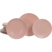 CreaTable Tafelservice Soft Touch Peach (12-tlg), 4 Personen, Steinzeug