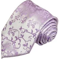 Paul Malone Krawatte Herren Hochzeitskrawatte floral - Mikrofaser - Bräutigam Breit (8cm), lila flieder V93