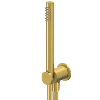 Steinberg Serie 340 Handbrausegarnitur mit integriertem Wandanschlussbogen, brushed gold, 3401670BG 3401670BG