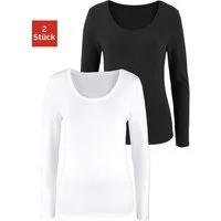Vivance Langarmshirt (2er-Pack) aus elastischer Baumwoll-Qualität, besonders weich