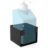 Stagecaptain Desinfektionsmittelspender DH-20BK Spender Halterung Stahl - Wandmontage & auf Ständer - Schwarz, bis 95 mm Durchmesser - Aus Stahl - 3/8"-Gewinde