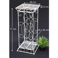 DanDiBo Blumenhocker Metall Weiß Eckig 77 cm Blumenständer 20304 Blumensäule