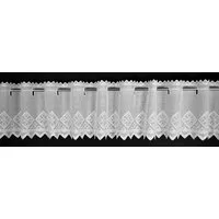 Gardinen Kranzusch Scheibengardine Batist mit Kreuzstich (1 St), Stangendurchzug, transparent, Stablöcher,transparent,verschiedene Höhen, Breiten