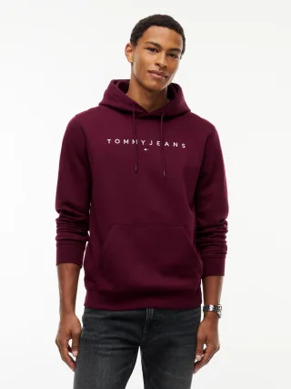 Tommy Jeans (PVH Group) - TJM REG LINEAR LOGO HOODIE EXT Calypso Berry - Gr. - M