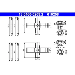 ATE Zubeh?rsatz f?r Bremsbel?ge Mercedes Benz 13.0460-0208.2
