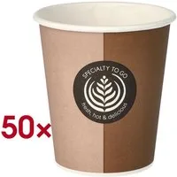 PAPSTAR Becher To Go, 50-tlg., Frischfaserkarton, 200 ml, Trinkbecher / Pappbecher für Heißgetränke geeignet
