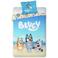 Bluey Kinderbettwäsche Bluey Beach Day Kinderbettwäsche 100x135cm
