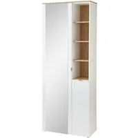 Innostyle Garderobenschrank BARI Garderobenschrank mit Spiegel, BxHxT 78x202x38 cm (1-St) 2 türig, 10 Fächer, Softclose, ABS Kantenschutz, Kleiderstange