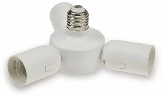 CHILITEC E27-Fassung "Triple" 22237, Adapter auf 3x E27-Schraubfassungen, weiß