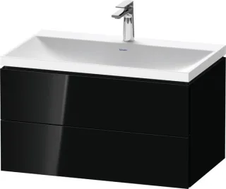 Duravit L-Cube c-shaped Set wandhängend Schwarz Hochglanz 800x480x480 mm - LC6951O40400000 LC6951O40400000