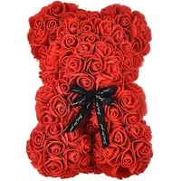 VERK GROUP Geschenkbox Rosenbär, Rose Teddy, Teddybär mit Rosenblüten Ideal als Geschenk