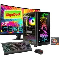 GAMEMAX GigaDeal Rockstar 2790 AMD Ryzen 5 7500F 16GB DDR5 1TB SSD RTX 5070 Gaming-PC-Komplettsystem (32", AMD Ryzen 5 7500F, RTX 5070, 16 GB RAM, 1000 GB SSD, Windows 11, DDR5 RAM + Gigabyte GS32QCA LED-Monitor Curved, 80 cm 32)