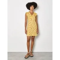 Apricot Minikleid Vintage Mini-Kleid Druck